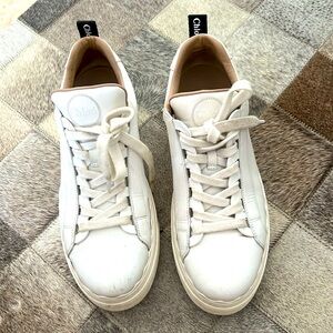 Chloe white leather sneakers. Size 9.